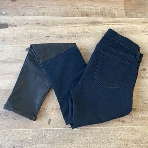 J Brand Leather Panels Blue skinny Jeans 28